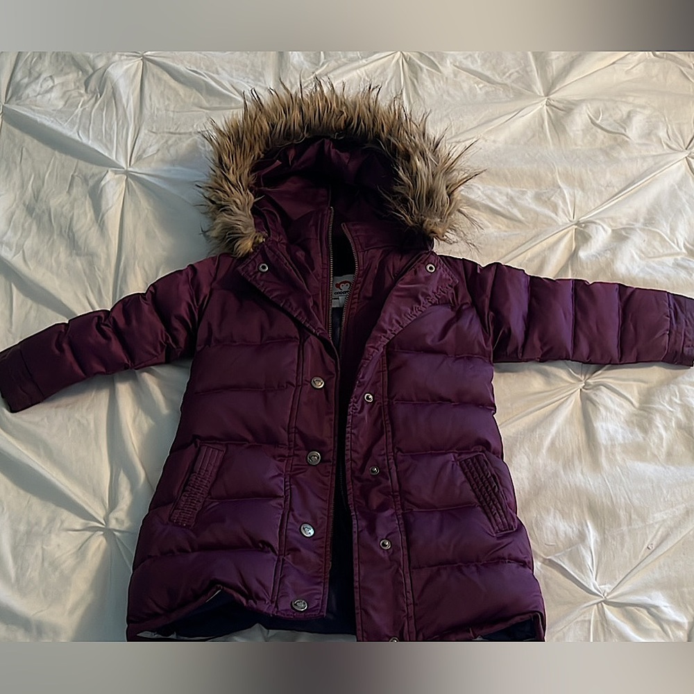 Stylish purple winter kids jacket